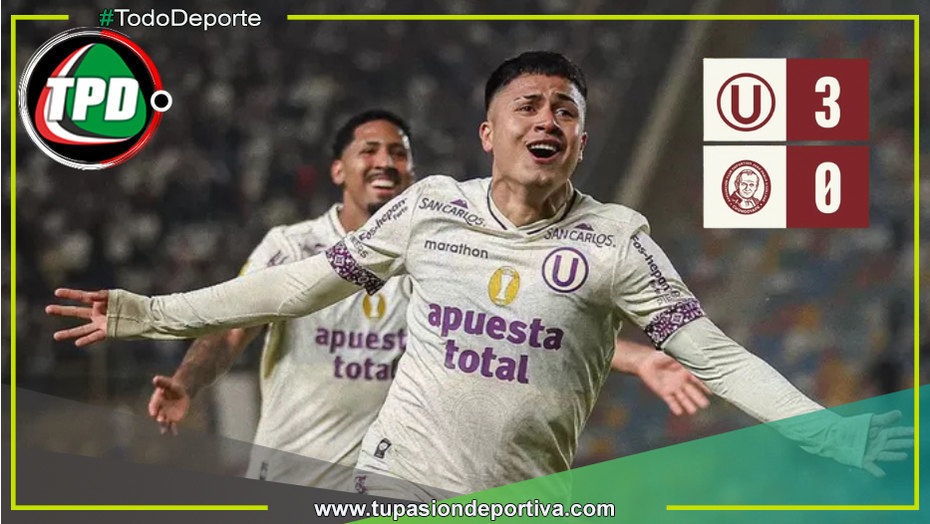 Universitario goleó 3-0 a Juan Pablo II y sigue firme líder