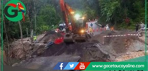 Lluvias provocan derrumbe que interrumpe tránsito entre Tarapoto y Yurimaguas