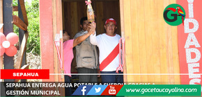 Sepahua entrega agua potable a Sheboja gracias a gestión municipal