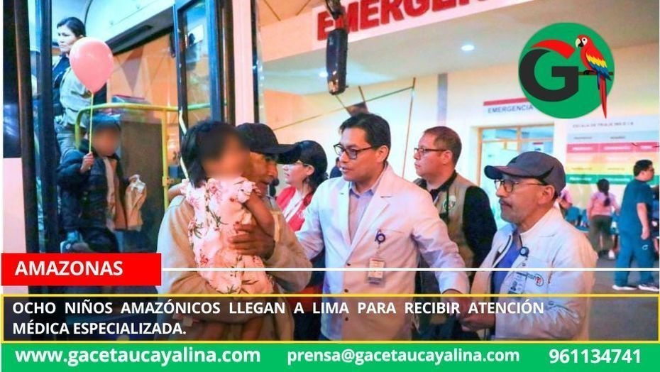 Ocho niños amazónicos llegan a Lima para recibir atención médica especializada.
