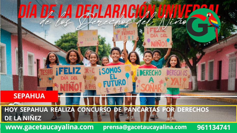 Hoy Sepahua realiza concurso de pancartas por derechos de la niñez