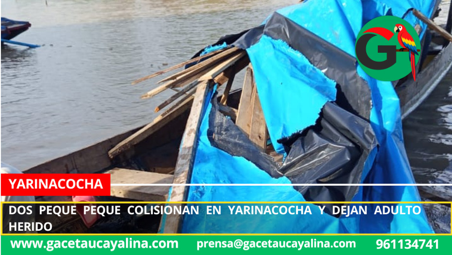 Dos Peque Peque colisionan en Yarinacocha y dejan adulto herido