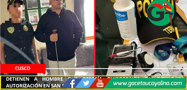 Detienen a hombre que ofrecía quiropraxia sin título ni autorización en San Sebastián, Cusco.