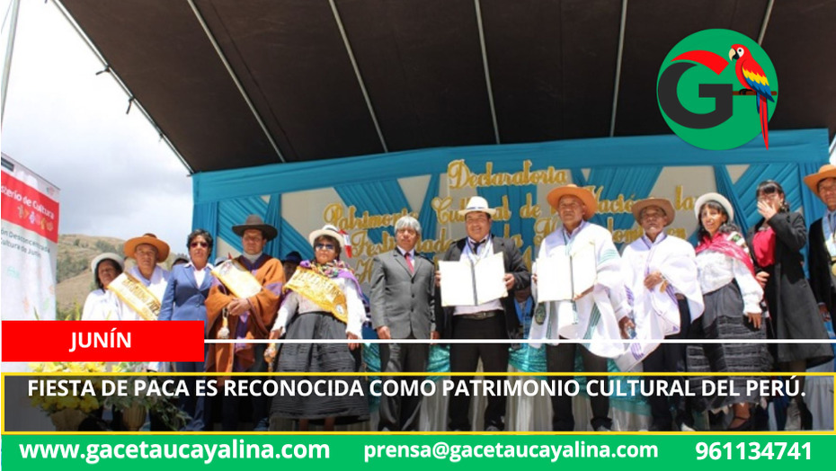 Fiesta de Paca es reconocida como Patrimonio Cultural del Perú