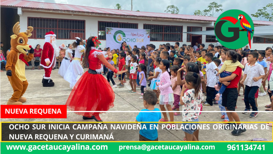 Ocho Sur inicia campaña navideña en poblaciones originarias de Nueva Requena y Curimaná