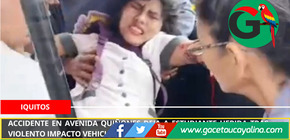 Accidente en avenida Quiñones deja a estudiante loretana herida tras violento impacto vehicular.