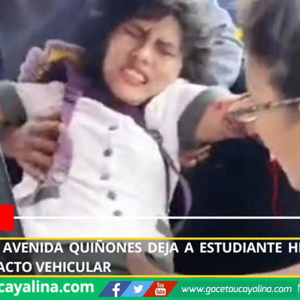 Accidente en avenida Quiñones deja a estudiante loretana herida tras violento impacto vehicular.