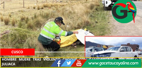 Hombre muere tras violento choque con camioneta en vía Cusco Juliaca.