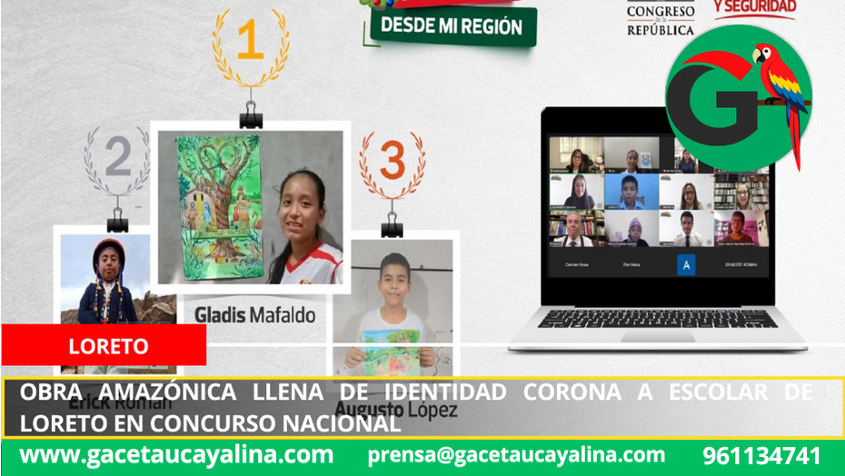 Obra amazónica llena de identidad corona a escolar de Loreto en concurso nacional.