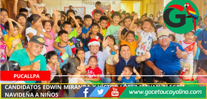 Candidatos Edwin Miranda y Víctor López llevan alegría navideña a niños