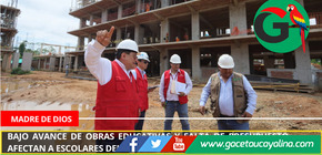 Obra educativa de S/ 63 millones avanza lentamente y afecta a cientos de escolares en Tambopata