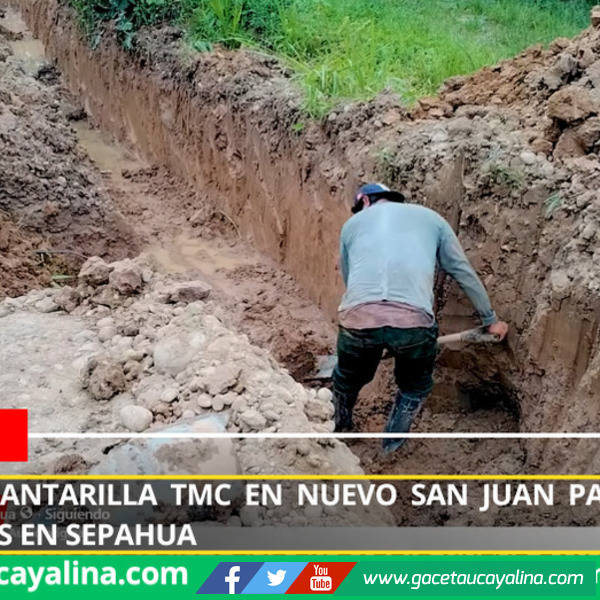 Instalan alcantarilla TMC en Nuevo San Juan para prevenir inundaciones en Sepahua