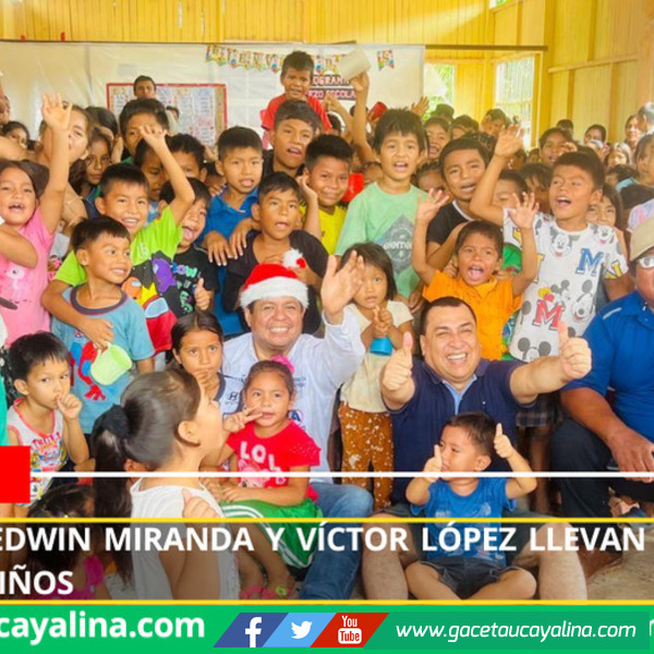 Candidatos Edwin Miranda y Víctor López llevan alegría navideña a niños