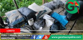 Perú y Brasil destruyen laboratorio de droga en frontera amazónica