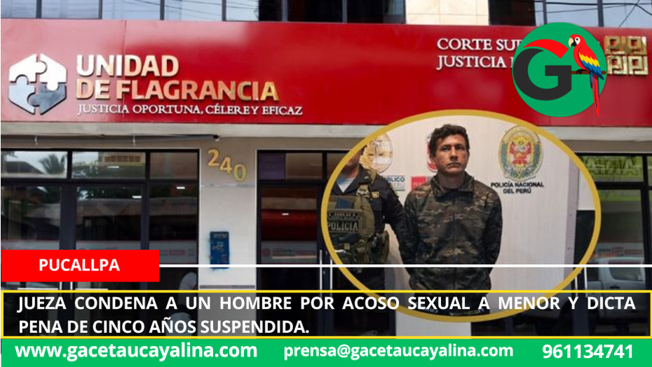 Jueza condena a un hombre por acoso sexual a menor y dicta pena de cinco años suspendida.
