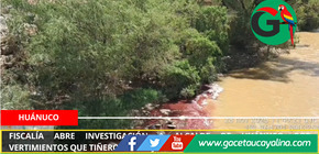 Fiscalía abre investigación a alcalde de Huánuco por vertimientos que tiñeron de rojo el río Huallaga.