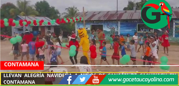 Llevan alegría navideña a niños de Canaán de Cachiyacu en Contamana