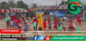 Llevan alegría navideña a niños de Canaán de Cachiyacu en Contamana