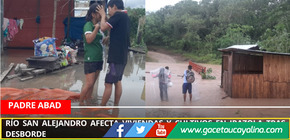 Río San Alejandro afecta viviendas y cultivos en Irazola tras desborde