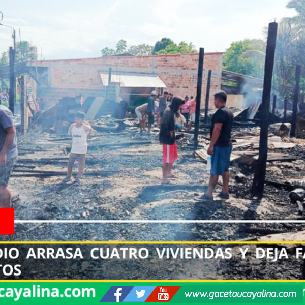 Voraz incendio arrasa cuatro viviendas y deja familias en la calle en Iquitos