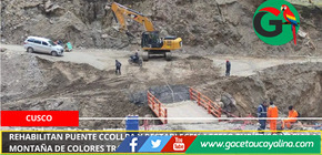 Rehabilitan puente Ccollpa y restablecen acceso turístico hacia la Montaña de Colores tras su colapso.