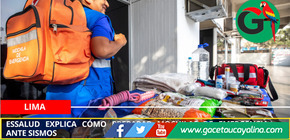 EsSalud explica cómo preparar mochilas de emergencia ante sismos