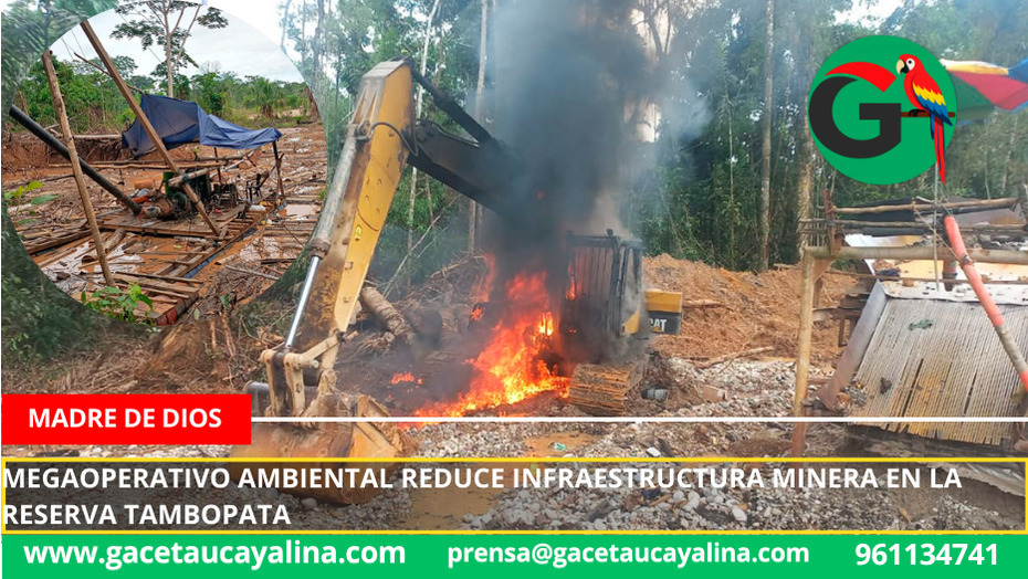 Desmantelan campamentos y balsas usadas para extracción ilegal en Madre de Dios