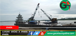 Llegan grúas a Iparía para elevar nave hundida en séptimo día de naufragio