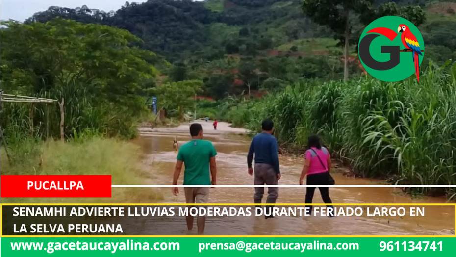 Senamhi advierte lluvias moderadas durante feriado largo en la selva peruana
