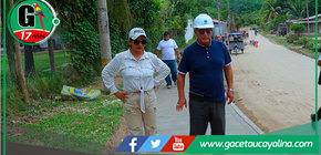 Alcalde Lovo Tello inspecciona vereda peatonal en calle Petroperú