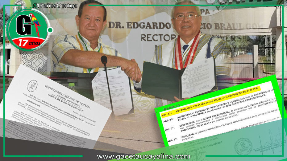 Alcalde de Atalaya anuncia creación de filial de la UNU