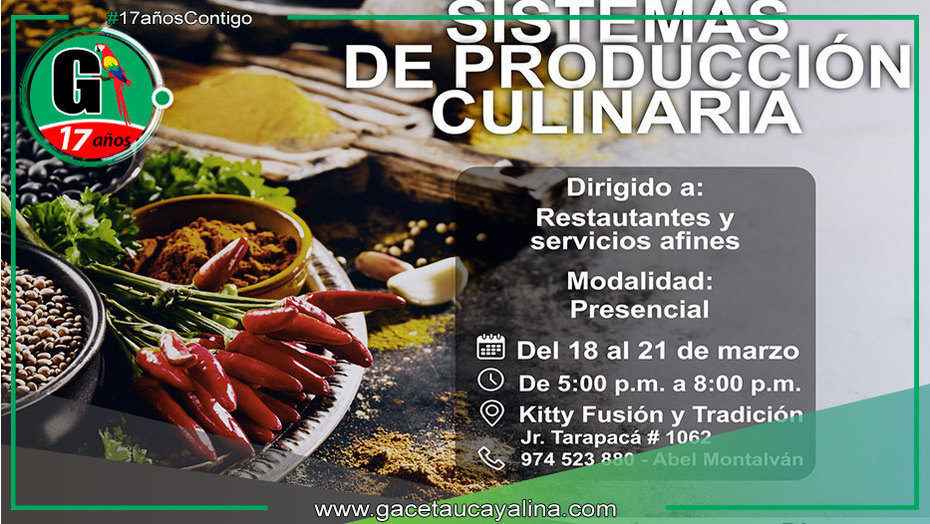 CENFOTUR organiza taller de producción culinaria en Pucallpa