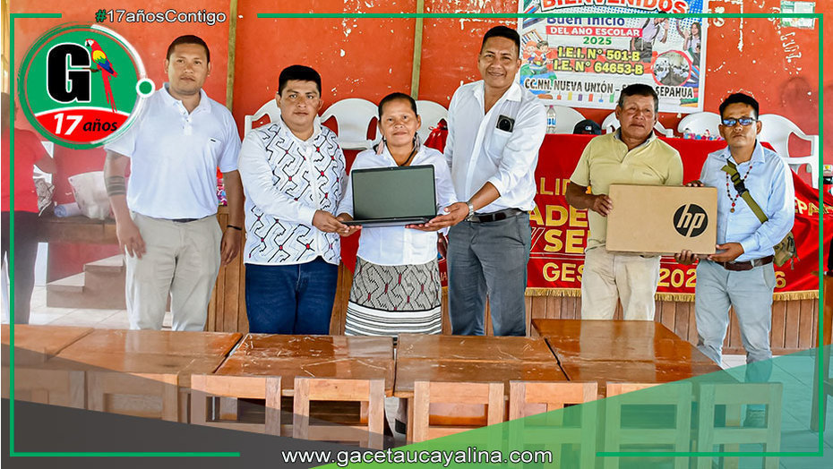 Comunidad Nueva Unión recibe mobiliario y laptop para estudiantes en Sepahua