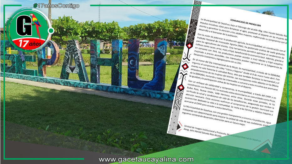 Municipalidad de Sepahua impulsa agro, deporte y apoyo a adultos mayores