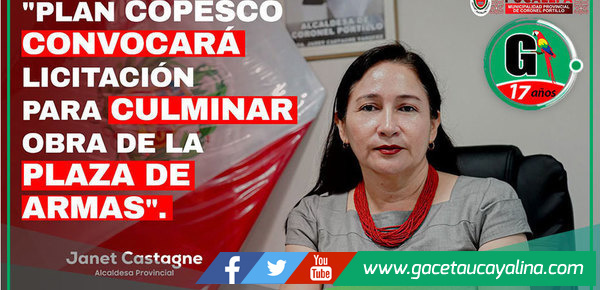 Plan Copesco licitará saldo de obra de Plaza de Armas de Pucallpa