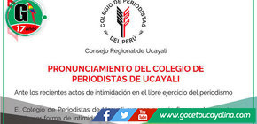 Periodistas de Ucayali condenan amenazas contra la prensa