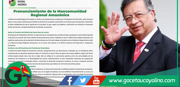 Mancomunidad Amazónica rechaza declaraciones del presidente Gustavo Petro