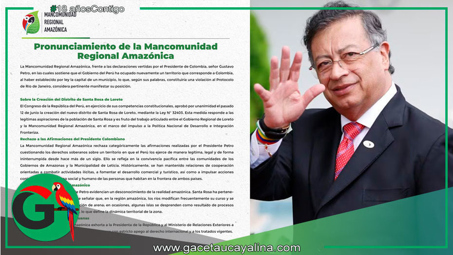 Mancomunidad Amazónica rechaza declaraciones del presidente Gustavo Petro