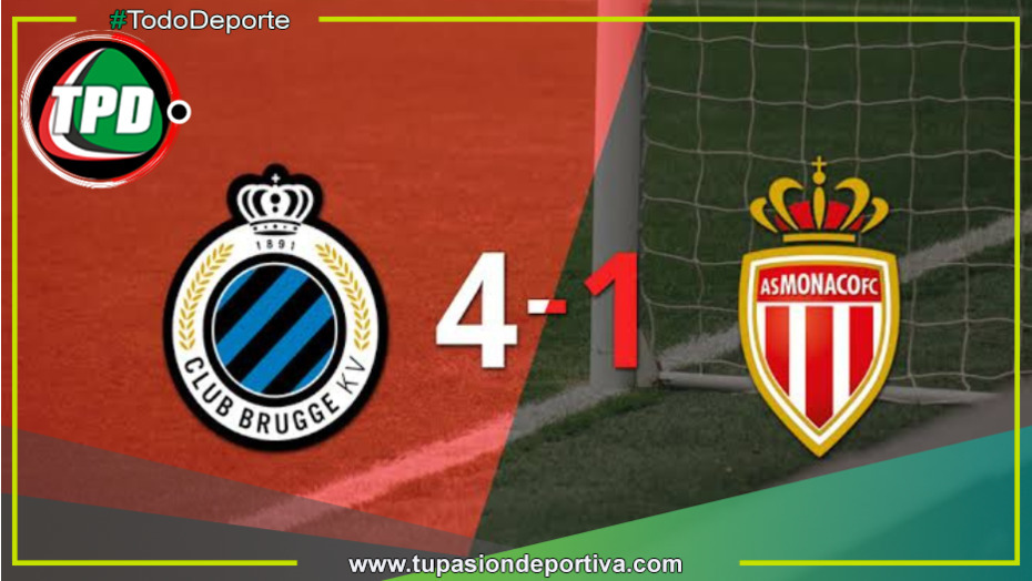 Club Brugge goleó 4-1 al Mónaco en la Champions League