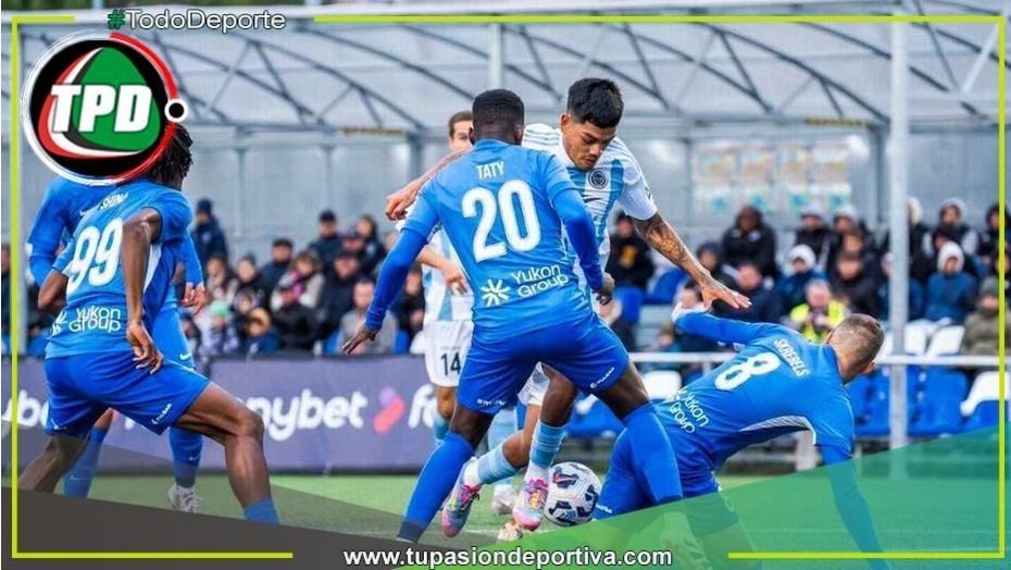 Joao Grimaldo anota el gol del triunfo para el Riga FC en Letonia