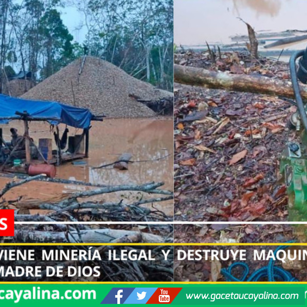 Fiscalía interviene minería ilegal y destruye maquinarias en área protegida de Madre de Dios