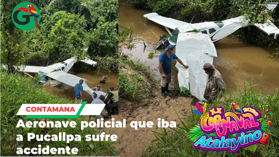 Avioneta de la PNP cae tras despegar en Contamana