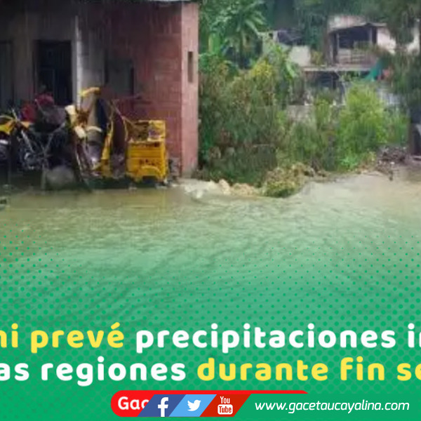 Senamhi alerta lluvias fuertes en sierra y selva este fin de semana
