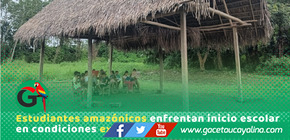 Niños amazónicos estudian sin aulas dignas en Perú rural