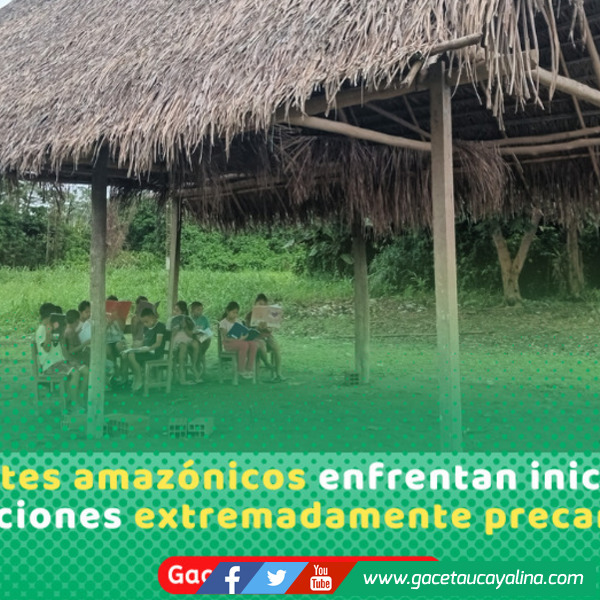 Niños amazónicos estudian sin aulas dignas en Perú rural