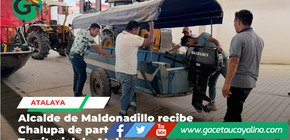 Gobierno Regional entrega chalupa para comunidades de Maldonadillo en Atalaya