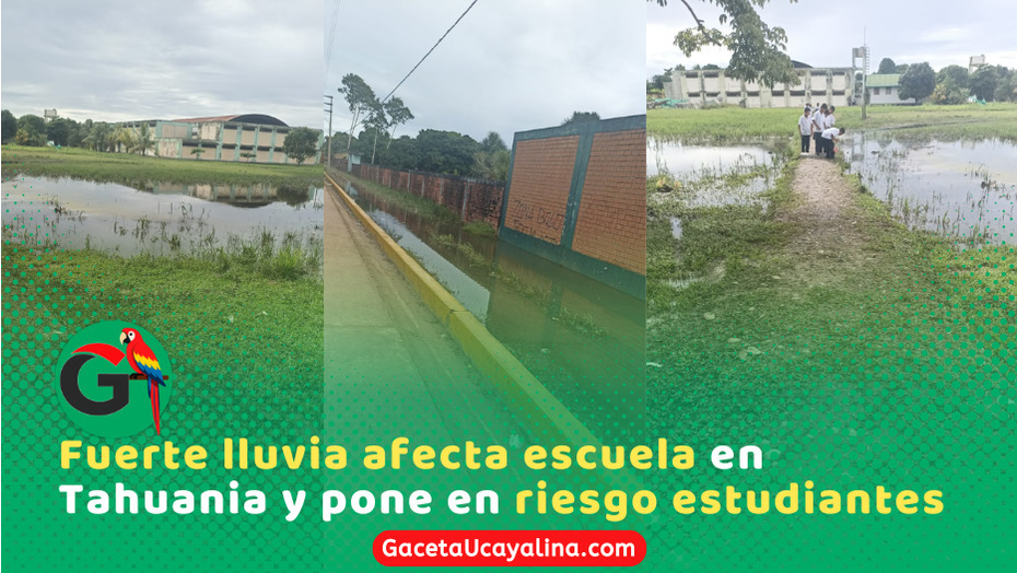 Fuerte lluvia inunda colegio en Tahuania y genera alarma escolar