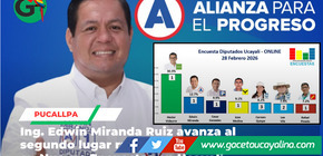Nuevas encuestas colocan al Ing. Edwin Miranda Ruiz segundo en Ucayali como Diputado