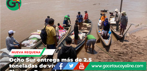 Ocho sur entregó más de 2.5 toneladas de víveres a C.N. Shambo Porvenir